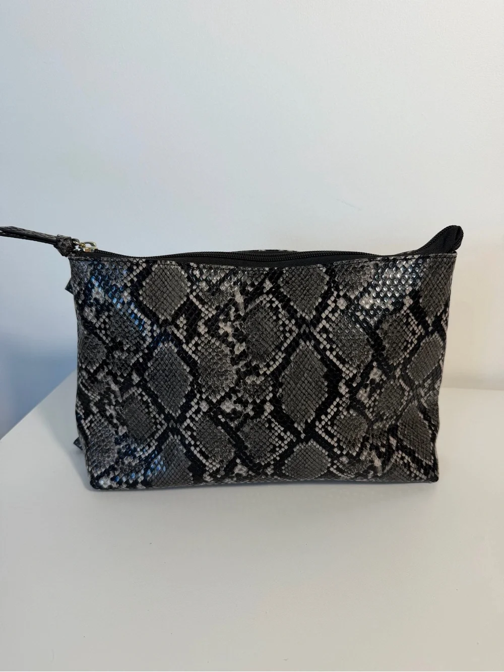 Gianni Bini Snake-Print Black Tote Bag + Pouch included snakeskin oversized bag